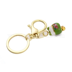 Porte-clés pendentif en porcelaine chat de fortune&nbsp;KEYC-G064-02G