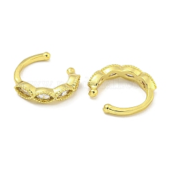 Messing Micro Pave Zirkonia Manschette Ohrringe&nbsp;EJEW-C104-032G