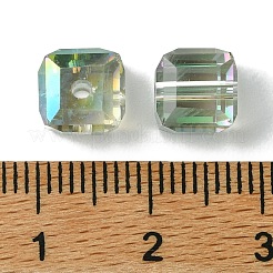 100 Stück transparente galvanisierte Glasperlen&nbsp;GLAA-K064-08A-HR01
