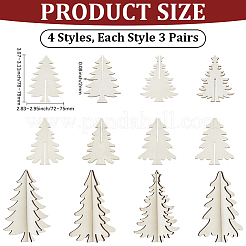 4 stile decorazioni natalizie in legno massello grezzo&nbsp;DJEW-WH20002-21A
