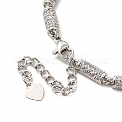 Collier de chaîne à maillons de colonne de zircone cubique clair&nbsp;NJEW-E074-04P