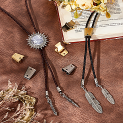 6 Stück Bolo-Tie-Schiebeverschlüsse aus Zinklegierung in 3 Farben&nbsp;FIND-PH0023-92A