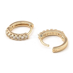 Boucles d'oreilles créoles en laiton avec zircons cubiques&nbsp;EJEW-D078-32KCG