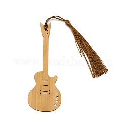 Gitarren-Bambus-Lesezeichen mit Quasten für Buchliebhaber&nbsp;AJEW-WH0034-38
