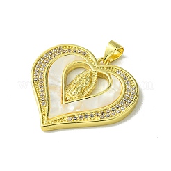 Echte 18 Karat vergoldete Messing Micro Pave Zirkonia Anhänger&nbsp;KK-H472-14G-02