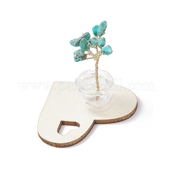 Copeaux de turquoise synthétique décorations arbre de vie&nbsp;AJEW-JD00014-06