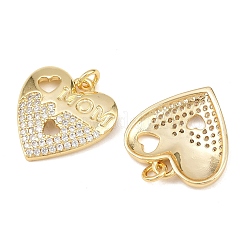 Pendenti in ottone con micro pavé di zirconi cubici per la festa della mamma&nbsp;KK-L251-06G-04