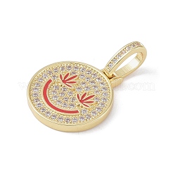 Pendentifs avec zircon cubiques à micro-pavés en laiton&nbsp;ZIRC-NH0001-01G