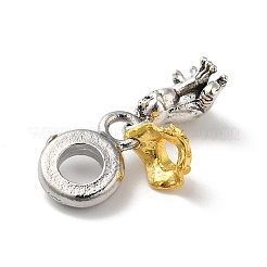 Charms pendenti europei con strass trasparenti in lega&nbsp;MPDL-R050-01AS-01