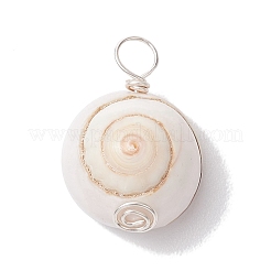 Pendenti avvolti in filo di rame naturale conchiglia occhio di shiva&nbsp;PALLOY-JF02680-02
