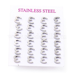 Pendientes de botón con alfabeto griego de acero inoxidable 304 resistentes al deslustre&nbsp;STAS-D007-07P-12