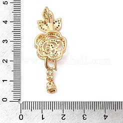 Messing Micro Pave klare Zirkonia Falte über Verschlüsse&nbsp;KK-B189-02G