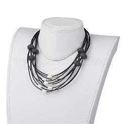 Collane multistrato in pelle di vacchetta&nbsp;NJEW-JN01730