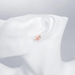 Elegante Zinn-Legierung Strass Blumenbolzenohrringe für Frauen&nbsp;EJEW-BB02405-A