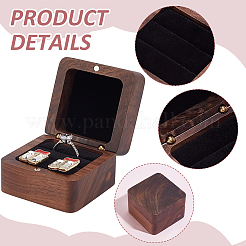 2-fach Aufbewahrungsboxen aus Holz für Fingerringe&nbsp;CON-WH0089-110B