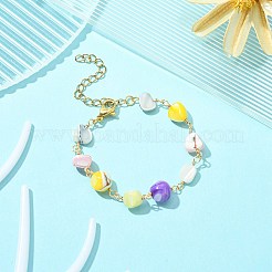 Bracciali per bambini con catene di perline e pepite di conchiglia naturale&nbsp;BJEW-JB09462-01
