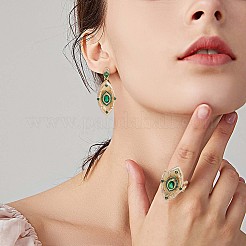 Verstellbare Ringe mit grünem Zirkonia-Bösem-Blick&nbsp;JR925A
