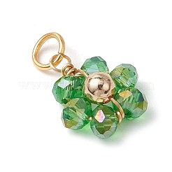 7 pz 7 colori pendenti in vetro a forma di fiore&nbsp;PALLOY-JF03463