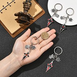5 porte-clés en alliage de strass&nbsp;KEYC-YW00288-01