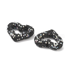 Herzförmige Polymer Clay Strassperlen&nbsp;CLAY-NH0001-09B-04
