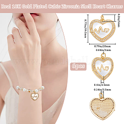 6 pièces en laiton micro pavé pendentifs en zircone cubique claire&nbsp;KK-BBC0016-05
