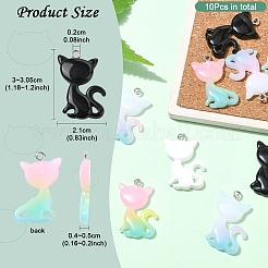 Pendentifs en résine 4 couleurs&nbsp;RESI-YW0003-37