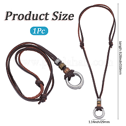 Colliers pendentifs réglables en cuir de vache pour hommes&nbsp;NJEW-GF0001-21