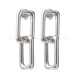 Pendientes colgantes rectangulares huecos de acero inoxidable 304&nbsp;EJEW-Z135-01P
