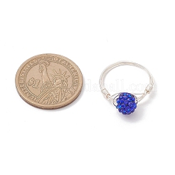 Handgefertigte Polymer Clay Strass Fingerringe für Frauen&nbsp;RJEW-JR00920-01