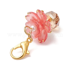 Décorations de pendentif en verre de fleur&nbsp;HJEW-MZ00404