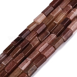 Hilos de cuentas de cuarzo rutilado con pelo de conejo rojo natural&nbsp;GG-N002-01A-11