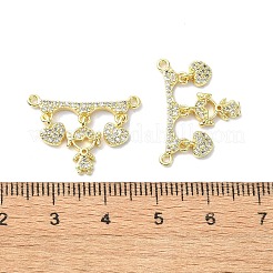 Placage de crémaillère en laiton micro pavé pendentifs en zircone cubique claire&nbsp;KK-R157-12C-G