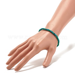 Pulsera elástica con cuentas redondas de jade blanco natural (teñido) de 4.5 mm&nbsp;BJEW-JB07588-03