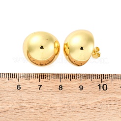 Orecchini a bottone in acciaio inossidabile 304 a forma semicircolare&nbsp;EJEW-A125-80E-G