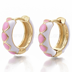 Latón pendientes de aro Huggie&nbsp;EJEW-S209-05