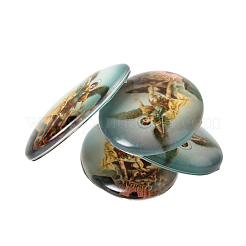 Jesus und die Jungfrau bedruckten Glas ovale Cabochons&nbsp;GGLA-N003-13x18-A