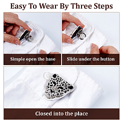 Boutons de manchette en alliage en strass&nbsp;BUTT-WH0024-076S