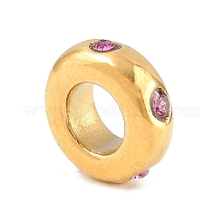304 Edelstahl Strass europäische Perlen&nbsp;RB-CBA362B-01K