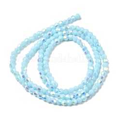 Hebras de cuentas de vidrio opacas bañadas en color AB&nbsp;GLAA-G127-02F