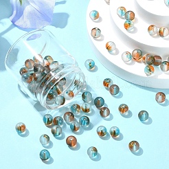 100 Stück mattierte Glasperlen aus Backfarbe&nbsp;DGLA-YW0001-36J