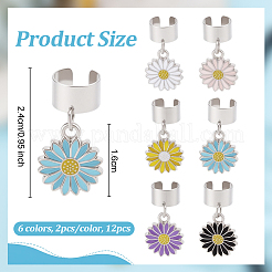 12 pz 6 colori girasole lega smalto stetoscopio ciondolo decorazioni&nbsp;HJEW-OC00140