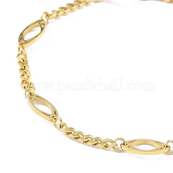 Braccialetti con maglie in occhio di cavallo in acciaio inossidabile 304 placcati ioni (ip) per donna&nbsp;BJEW-K254-05G