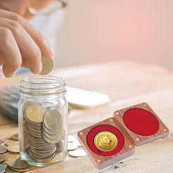 Cajas magnéticas de almacenamiento de medallas de madera&nbsp;CON-WH0088-93A-02