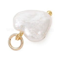 Herzanhänger aus natürlicher barocker Keshi-Perle mit Seestern-Motiv aus einer Legierung&nbsp;PALLOY-JF05014