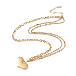 Collana con ciondolo a cuore con catene portacavi&nbsp;NJEW-G074-56G