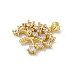 Pendentifs avec zircon cubiques à micro-pavés en laiton&nbsp;KK-N254-125G