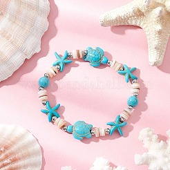 2 bracelet extensible en perles de coquillage d'eau douce naturelles&nbsp;BJEW-JB11922