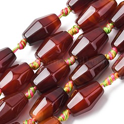 Chapelets de perles rouges en agate naturelle&nbsp;G-P605-K01-01B