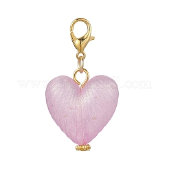 Decorazioni pendenti a forma di cuore in polvere d'oro acrilico luminoso&nbsp;HJEW-JM04272