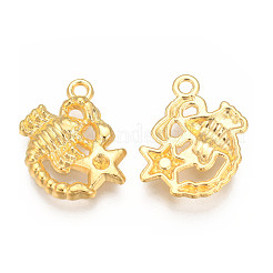 Pendentif en alliage plaqué or strass&nbsp;PALLOY-WH0067-15G-08